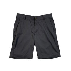 Under Armour Shorts Mens 34 Black HeatGear 10 Inch Flat Front Performance Golf